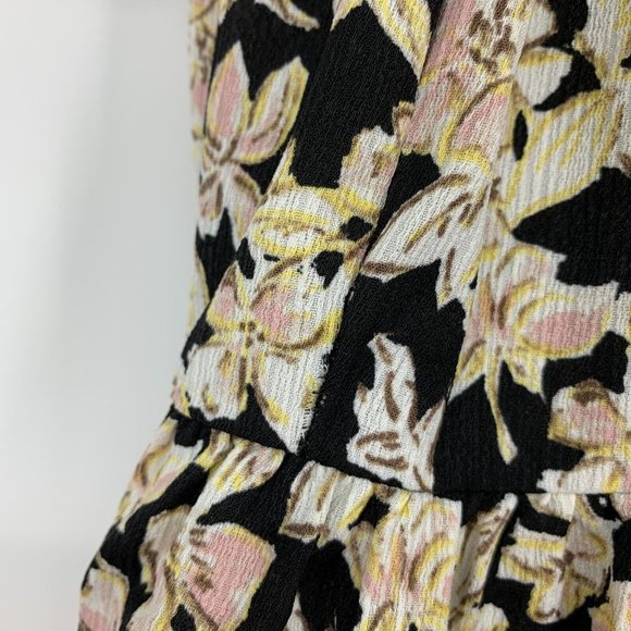 Xhilaration Dress Black Floral Print Off The Shoulder Mini - Picture 4 of 8